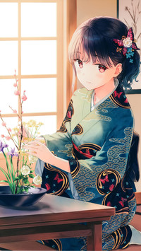 窗台边的少女