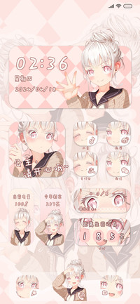 清新少女 小组件