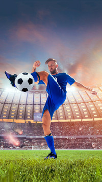 Concept of soccer ball, sport games, football match