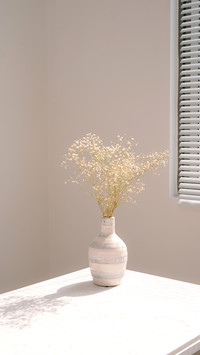 Beautiful spring flowers in vase on window