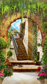 Beautiful landscape oil painting