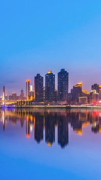 Chongqing,China night cityscape at the Jialing River