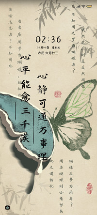 蝴蝶晓梦 双色文案