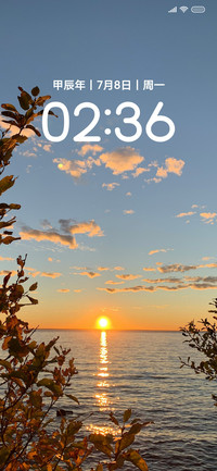 日落大海上 简约