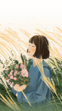 女生插画-视觉中国 