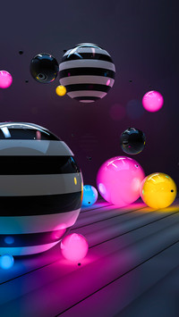 Abstract glowing colorful spheres