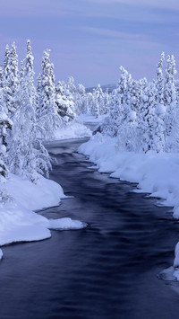 小溪雪景