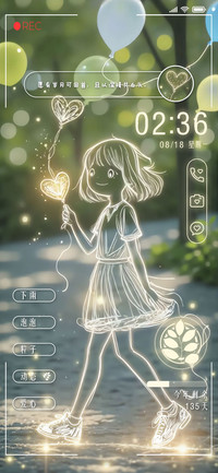 悠闲线条散步