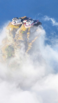 Aerial photography of the Red Cloud Golden Summit of Fanjing