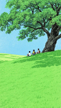 日系肌理风插画壁纸-锐景创意