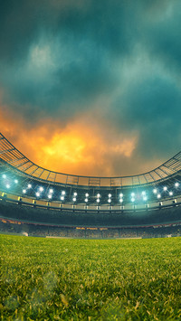 Football stadium with thestands full of fans