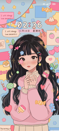复古少女贴纸