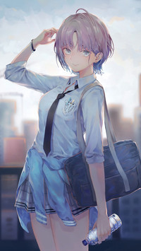余晖下的倩影
