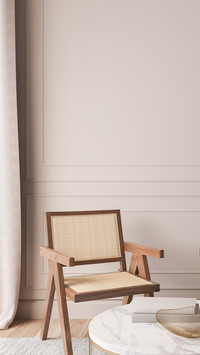 Scandinavian living room interior mockup