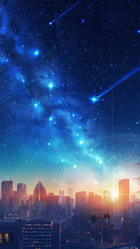 晚霞与星空