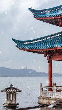 西湖雪景如仙境