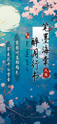 笔落海棠醉月行书