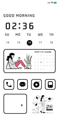 black white widget