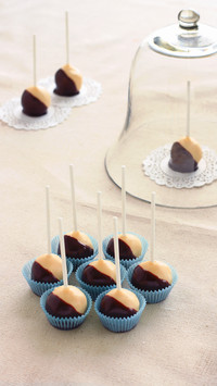 Boston cream pie cake pops