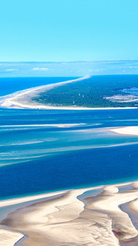 Aerial view of the Banc d'Arguin near Arcachon in France