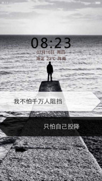 我不怕千万人阻挡，只怕自己投降