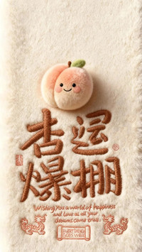 毛茸茸文字好运壁纸-锐景创意