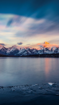 Cold Ganga Lake Sunset at Mount Gongga
