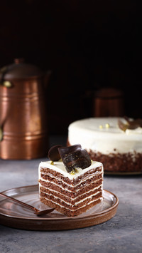 Chocolate birthday cake for dessert