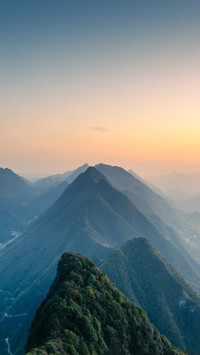 Beautiful sunset at Enshi Penjia Mountain