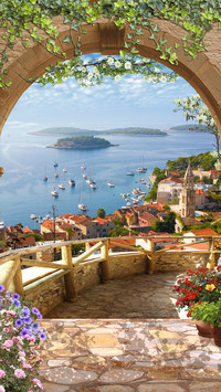Beautiful landscape oil painting