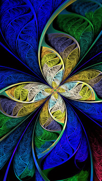 A fractal pattern surrounded by blue