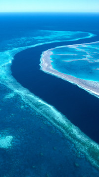 Bird seye view of the great barrier reef