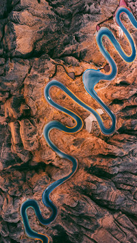 Gansu Shilin Scenic Area 22 Road Bend 4