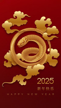 2025蛇年贺卡-拍信图库
