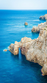 Western point of the Merda Cave on Minorca Island