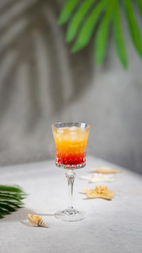 Colourful Exotic Tequila Sunrise Cocktail in a Glass
