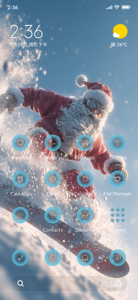 Skiing Santa