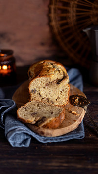 Fresh home made banana bread or butter sponge cake