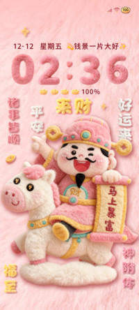 毛绒财神 马上发财