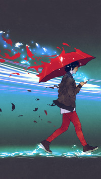 Lonely anime illustration