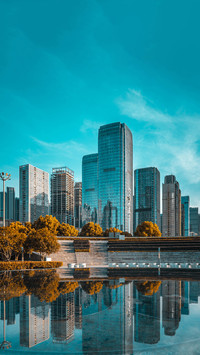 Modern high-rise buildings