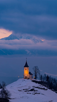 Iconic Saints Primus and Felician church at a sunrise