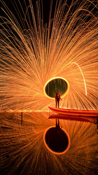 Black hole crossing parallel universes