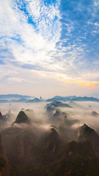 Langshan scenic area with beautiful mountains and rivers