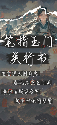 笔指玉门关行书