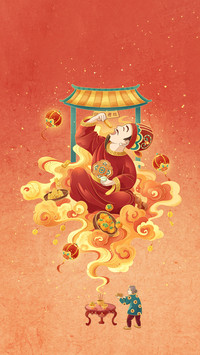 Painting on folk customs on the fourth day of the lunar