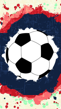 A football sign with a colorful background