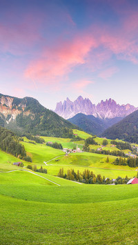 Marvelous scene of Santa Maddalena village in Dolomites