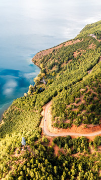 Aerial view of Lugu Lake Peninsula scenery