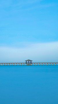 Copyspace with blue sky and seaside observatory